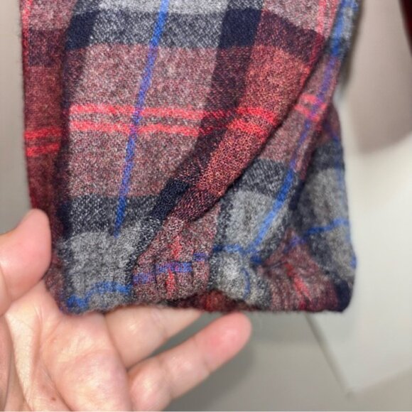 Zara Women's Medium Plaid Button Shirt V-neck Tunic Top Western Fall - Picture 6 of 8